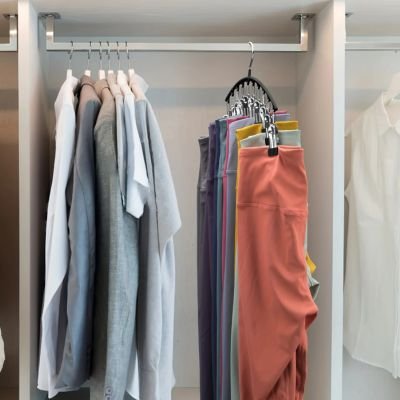 Cintre pantalon gain de place penderie cascade