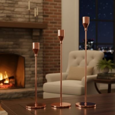 3 Bougeoirs cuivrés Joyce