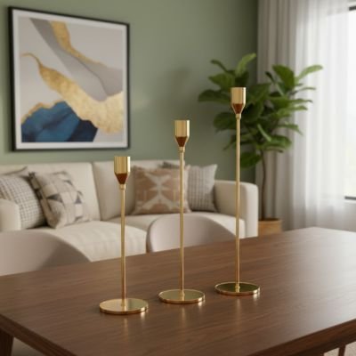 3 Bougeoirs dorés Joyce