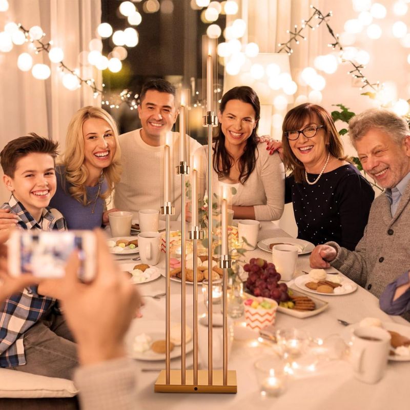 Bougeoir Doré 5 Branches | Élégance Candy™