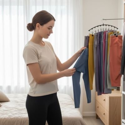 Cintre pantalon femme rangement pantalon legging cascade