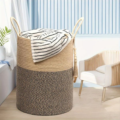 corbeille-a-linge-Kaily-beige-noire