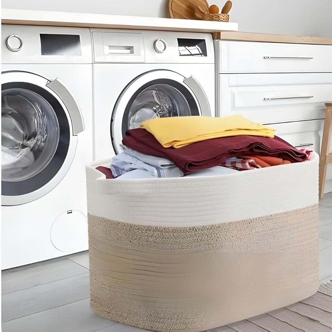 corbeille a linge coton decoration buanderie