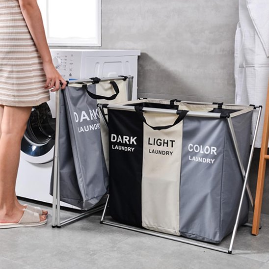 Panier à linge 3 compartiments tri facile