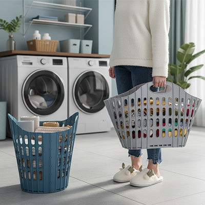 panier a linge pliable portable compactair