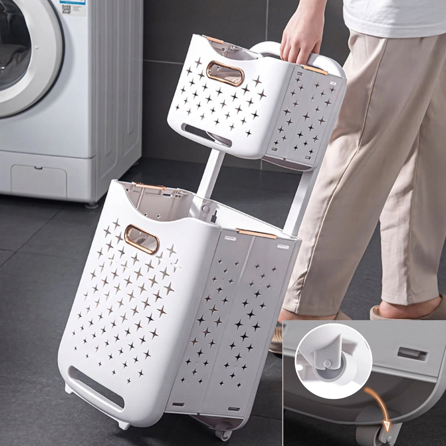 panier a linge transport facile smarty