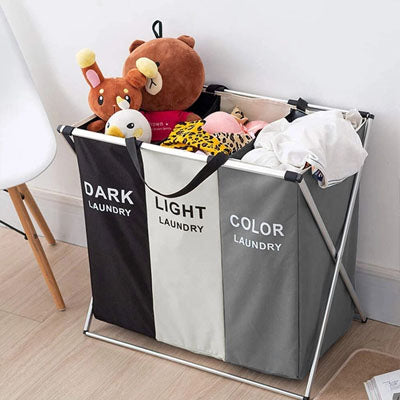 panier a linge triple multi rangement