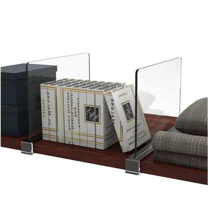 1PC Transparent Acrylic Clothing Divider Bag Shoes Book Storage Divider For 1-2.5cm Plank - Home-shopping