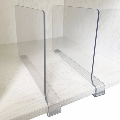 1PC Transparent Acrylic Clothing Divider Bag Shoes Book Storage Divider For 1-2.5cm Plank - Home-shopping